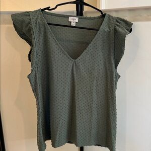 J. Crew Factory Sage Textured V-Neck Blouse